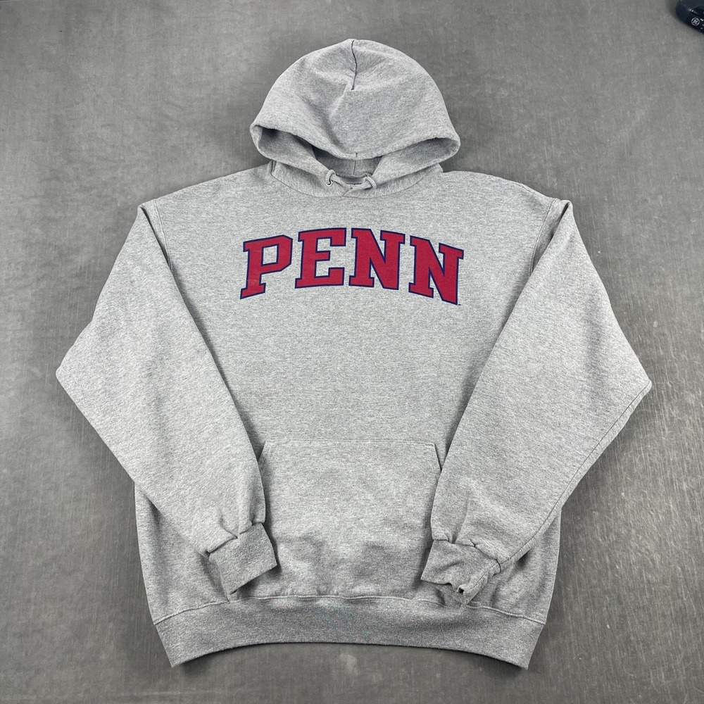 Penn University of Pennsylvania Champion Mens XL Gray Hoodie Pullover Graphic